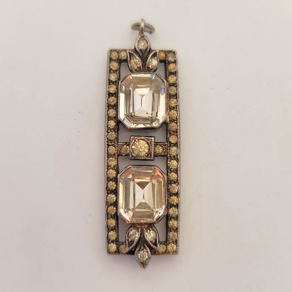 Art Deco Paste & Sterling Pendant